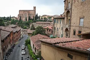 Church Street Prints: Via di Fontebranda street and surrounding old buildings in Siena