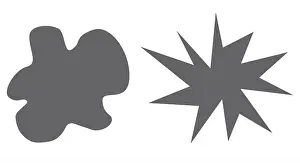 Wolfgang Prints: A diagram of the bouba/kiki non-arbitrary mapping effect between the visual shape of an object and speech