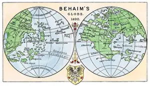Gambia Prints: Diagram of globe by Martin Behaim