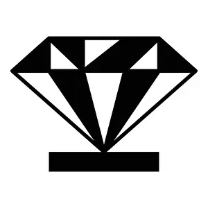 Shimmering Prints: Diamond on a pedestal icon, simple style