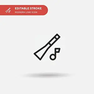 Crocodile Prints: Didgeridoo Simple vector icon. Illustration symbol design template for web mobile UI element