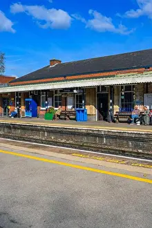 Mode Of Transport Prints: Diesel powered passenger Commuter suburban railway station.west midlands england uk
