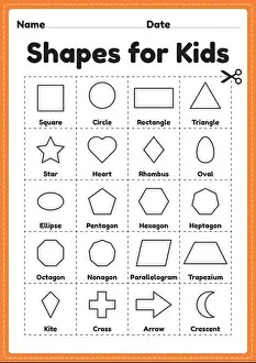 Kite Prints: Different shapes for kids kindergarten