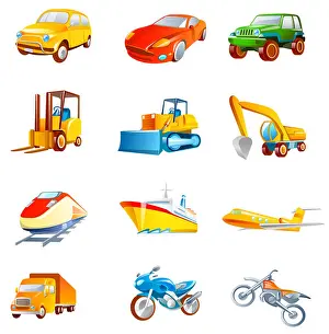 Cruise Ship Prints: Different types of land vehicles