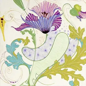 Social Media Graphics Prints: Digital floral watercolor design on a textured background