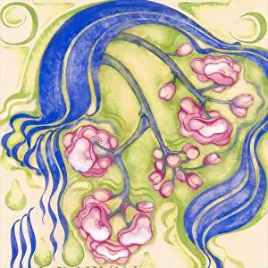 Social Media Graphics Prints: Digital floral watercolor design on a textured background