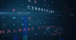 Threats Prints: A digital screen displays cybersecurity threats, highlighting malware