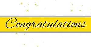 Digitally Prints: Digitally generated image of congratulations text against white background with copy space