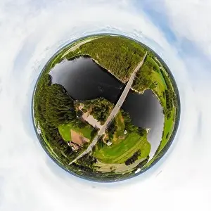 A three dimensional aerial panoramic view of rapid Susikoski at river Kymijoki