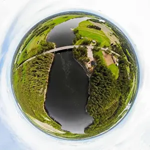 A three dimensional aerial panoramic view of rapid Susikoski at river Kymijoki