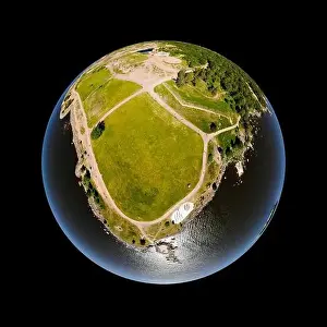 Finnish Rock Prints: A three dimensional panoramic aerial view of Katariina Seaside Park in a mini planet panorama style