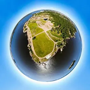 Finnish Rock Prints: A three dimensional panoramic aerial view of Katariina Seaside Park in a mini planet panorama style