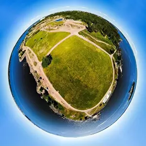 Finnish Rock Prints: A three dimensional panoramic aerial view of Katariina Seaside Park in a mini planet panorama style