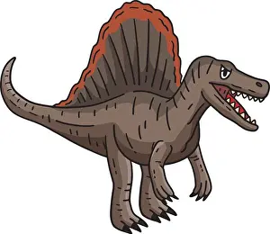 Reptiles Prints: Dinosaur Spinosaurus Cartoon Colored Clipart