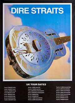 Billboard Prints: Dire Straits, Brothers in arms tour UK 1985, Musical concert poster