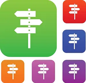 Signboard Prints: Direction signs set collection