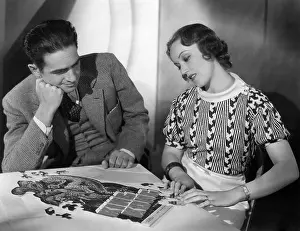 Ghiv Prints: Director Ernest Schoedsack, Fay Wray Assembling the King Kong Jigsaw Puzzle, 1933