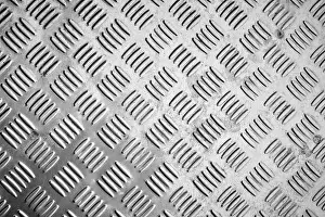 Directly Above Prints: Dirty diamond plate, checker plate, cross hatch kick plate seamless metal sheet texture