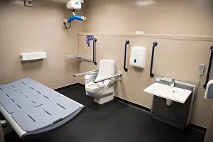 Lavatory Prints: Disabled toilet and baby changing facilities in a public toilet