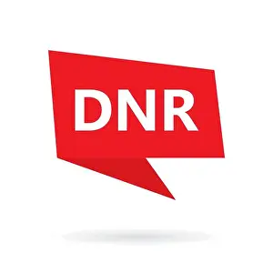 Resuscitation Prints: DNR (Do Not Resuscitate) acronym on a speach bubble- vector illustration