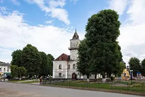 Oblast Prints: Dobromyl, Ukraine - July, 2021: Town Hall in Dobromyl, Ukraine