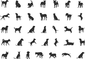 Boxer Prints: Dog silhouette, Dog silhouette collection