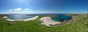 White Sand Beach Prints: Dogs Bay beach, a horseshoe shaped bay with more than a mile long stretch of white sandy beach in county Galway