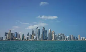 Advancement Prints: Doha city skyline on waterfront, Doha, Qatar