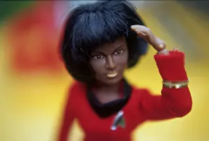 Collectors Item Prints: Doll of Lieutenant Uhura in Starfleet costume from the TV show Star Trek