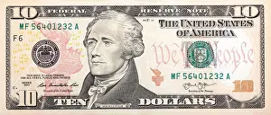 Money Note Prints: Ten dollar bill in high resolution