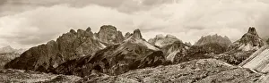 Upland Prints: Dolomites, Landscape sepia - Italy