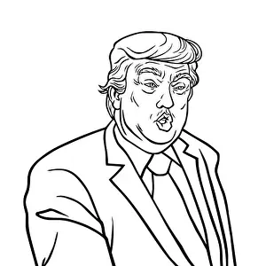 Republican Prints: Donald Trump Drawing Portrait Vector Illustration