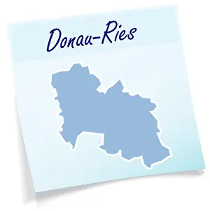 Memo Prints: Donau-Ries als Notizzettel in Blau