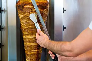 Turk Prints: Doner kebab - friendly vendor in a Turkish fast food eatery