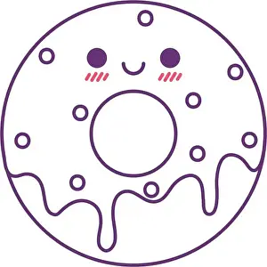 Donut Prints: donut cartoon line style icon design