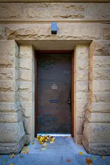 Shift Prints: Door to the Round Room, Stanford Campus, Palo Alto, California