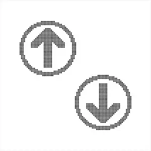Refresh Prints: Dot Arrow Icon, Direction Arrow With Dots Icon, Halftone Arrow Vector Art Illustration