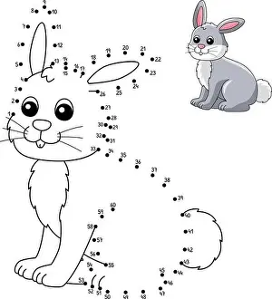 Dot to Dot Rabbit Coloring Page for Kids