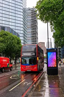 City Living Prints: Double Decker Red Bus on the Euston Road