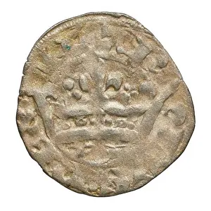 Emission Prints: A double denier parisis coin from the third emission