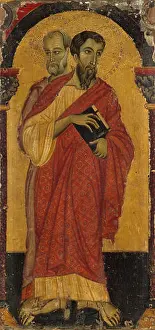 Saint Francis Prints: This double-sided polyptych by the Master of Saint Francis depicts Saints Bartholomew and Simon