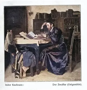 The doubter (oil painting) by Isidor Kaufmann Isidor Kaufmann (22 March 1853 in Arad – 1921 in Vienna)