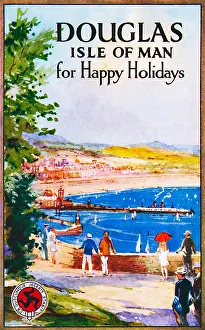 Brochure Prints: Douglas Happy Holidays cover of a 1930 brochure for the delights of the holiday resort on the Isle of Man