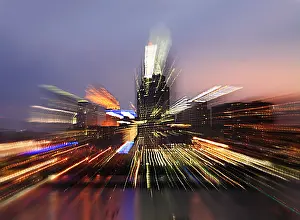 Bending Prints: Downtown Cincinnati And The Ohio River Taken In Zoom Blur From Across The River In Kentucky