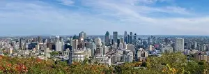 Belvedere Prints: Downtown Montreal city skyline panorama in autumn sunny day
