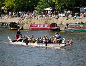 Oars Prints: DRAGON BOAT RACE RIVER OUSE SUMMER YORK CITY NORTH YORKSHIRE ENGLAND BRITAIN UNITED KINGDOM UK