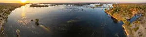 Zambezi River Prints: A dramatic aerial perspective of the Zambezi river in Zimbabwe's Zambezi National Park