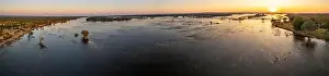 Zambezi River Prints: A dramatic aerial perspective of the Zambezi river in Zimbabwe's Zambezi National Park