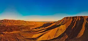 Scenic Background Prints: Dramatic panoramic image of the volcanic mountain landscape of Fuerteventura