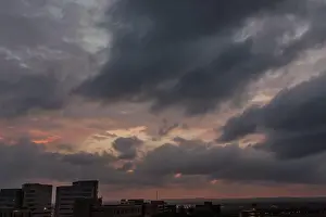 Cloud Sky Prints: Dramatic storm clouds and pink sunset
